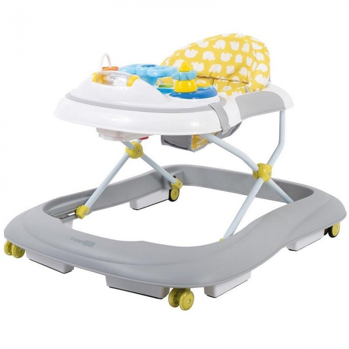 Premergator, FreeON, Little Driver, Pliabil, Cu sunete si lumini, Inaltime reglabila in 3 pozitii, 6 luni+, Gri/Galben [1]