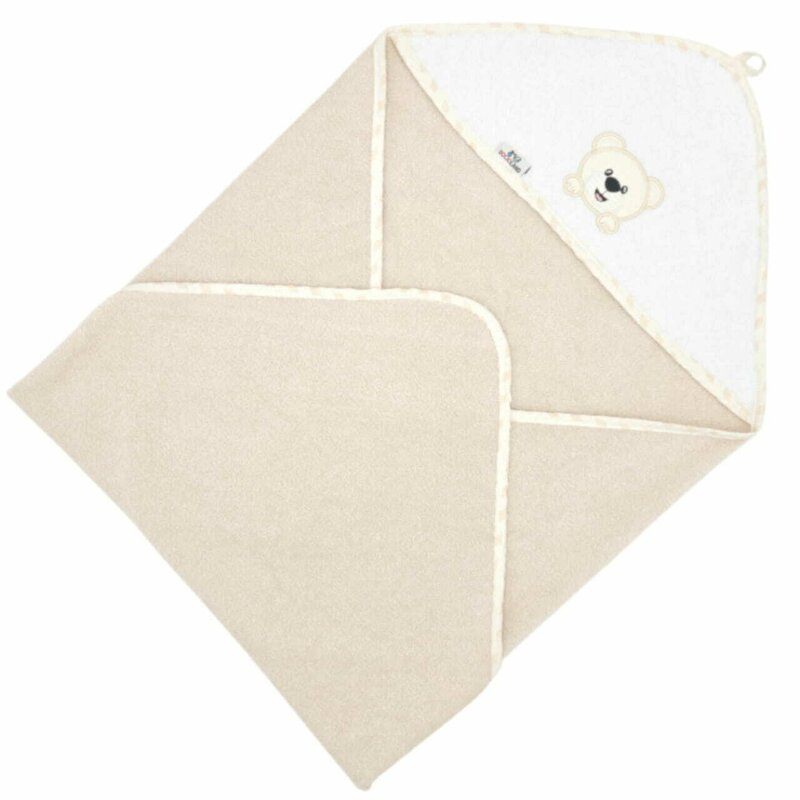 Prosop de baie, Bocioland, Cu gluga, 100% bumbac, 100x100 cm, Teddy Bear, Sand [2]