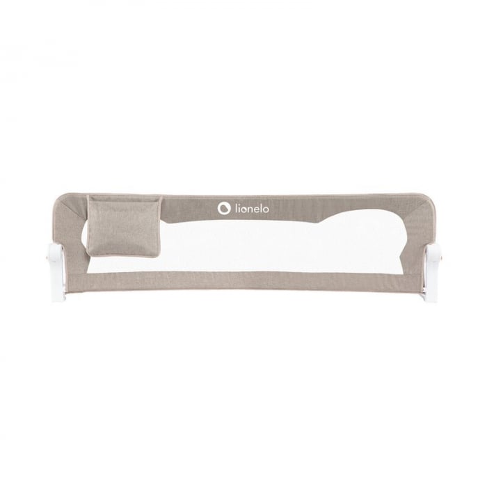 Protectie laterala pat, Lionelo, Eva, Cu buzunar accesorii, 150x35 cm, Conform cu standardul european de securitate BS7072, Bej [4]