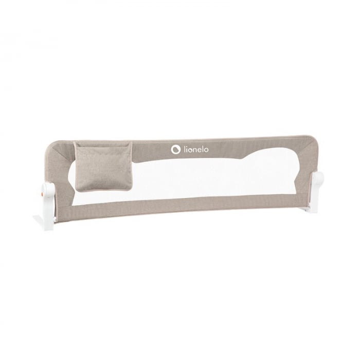 Protectie laterala pat, Lionelo, Eva, Cu buzunar accesorii, 150x35 cm, Conform cu standardul european de securitate BS7072, Bej [6]