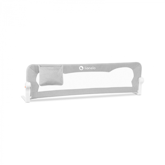 Protectie laterala pat, Lionelo, Eva, Cu buzunar accesorii, 150x35 cm, Conform cu standardul european de securitate BS7072, Gri [1]