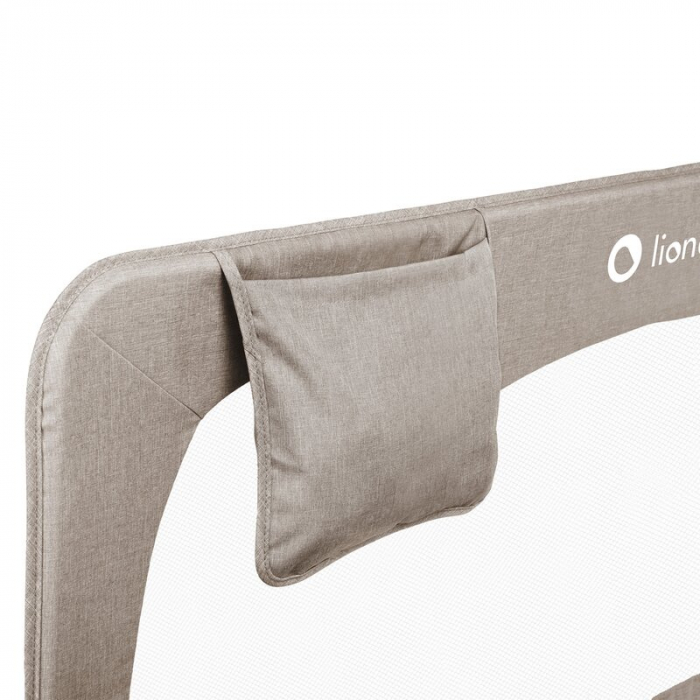 Protectie laterala pat, Lionelo, Hanna, Cu buzunar accesorii, 150x66 cm, Conform cu standardul european de securitate BS7072, Bej [5]