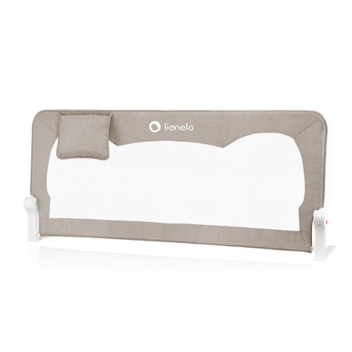 Protectie laterala pat, Lionelo, Hanna, Cu buzunar accesorii, 150x66 cm, Conform cu standardul european de securitate BS7072, Bej [1]