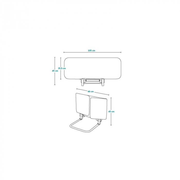 Protectie laterala pat, Lionelo, Lora, Pliabila, Sistem de blocare StandSafe, Geanta de transport inclusa, 105 x 45 cm, Bej [14]