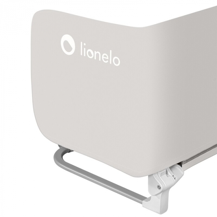 Protectie laterala pat, Lionelo, Lora, Pliabila, Sistem de blocare StandSafe, Geanta de transport inclusa, 105 x 45 cm, Bej [7]