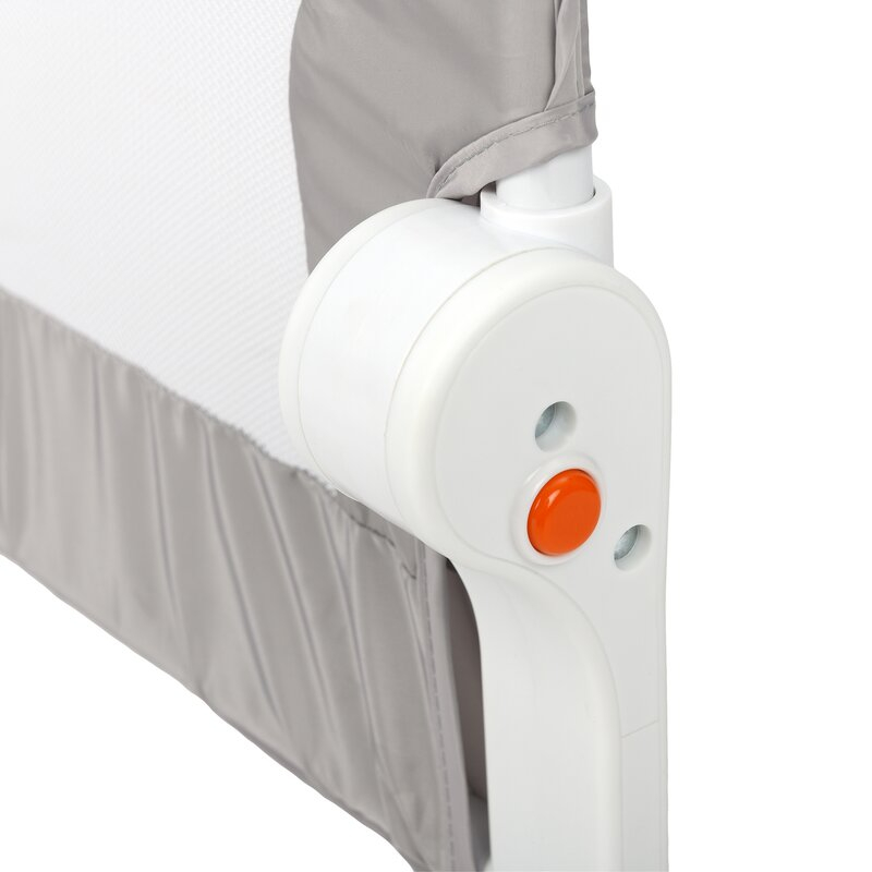 Protectie laterala pat, Qmini, Rhea, 150 x 42 cm, Inaltimea 42 cm, Instalare usoara, Cu inclinare la 180 grade, Grey [4]