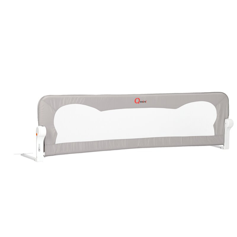 Protectie laterala pat, Qmini, Rhea, 150 x 42 cm, Inaltimea 42 cm, Instalare usoara, Cu inclinare la 180 grade, Grey [3]