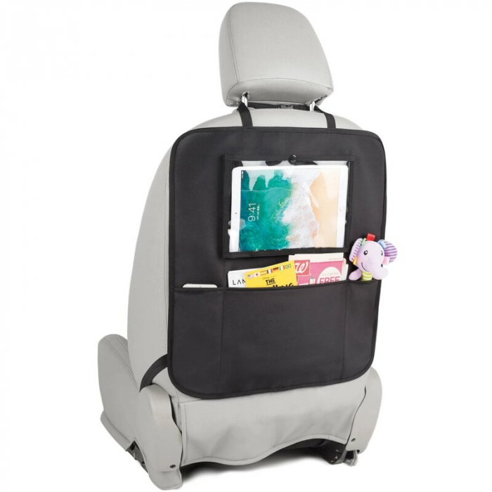 Protectie scaun auto, FreeON, Bancheta si spatar, Cu organizator, 3 in 1, Dimensiune 123x48.5 cm, Negru [5]