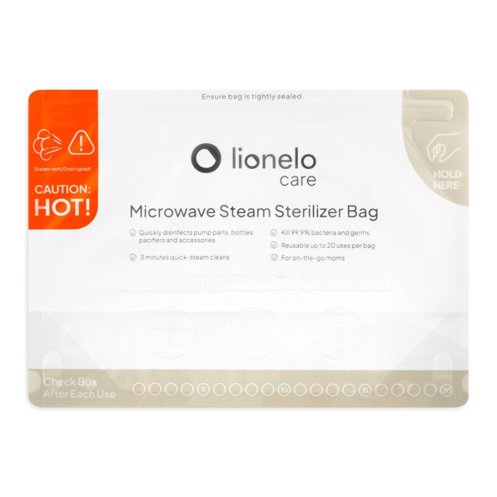 Pungi sterilizare microunde, Lionelo, Thermbag, Fara BPA, Sterilizare in 90 de sec., Elimina 99,9% dintre bacterii, Reutilizabile, 21x29 cm, 16 buc. [6]