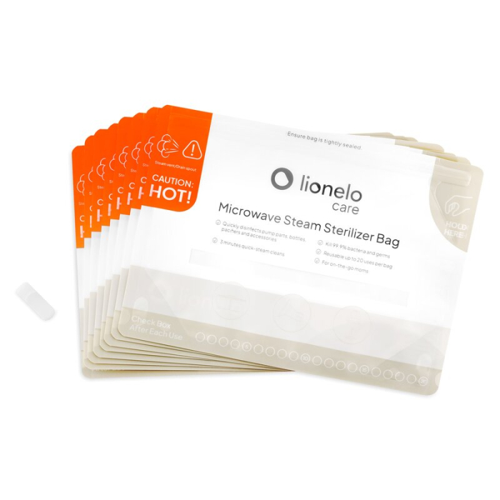 Pungi sterilizare microunde, Lionelo, Thermbag, Fara BPA, Sterilizare in 90 de sec., Elimina 99,9% dintre bacterii, Reutilizabile, 21x29 cm, 16 buc. [4]
