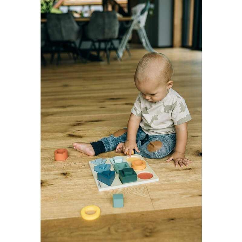 Puzzle copii, Free2Play, Din lemn, Cu sortare forme, Incurajeaza imaginatia, Dezvolta abilitatile motorii fine si coordonarea ochi-mana, 22,2x22,2x4,2 cm, 12 luni+, Multcolor [5]