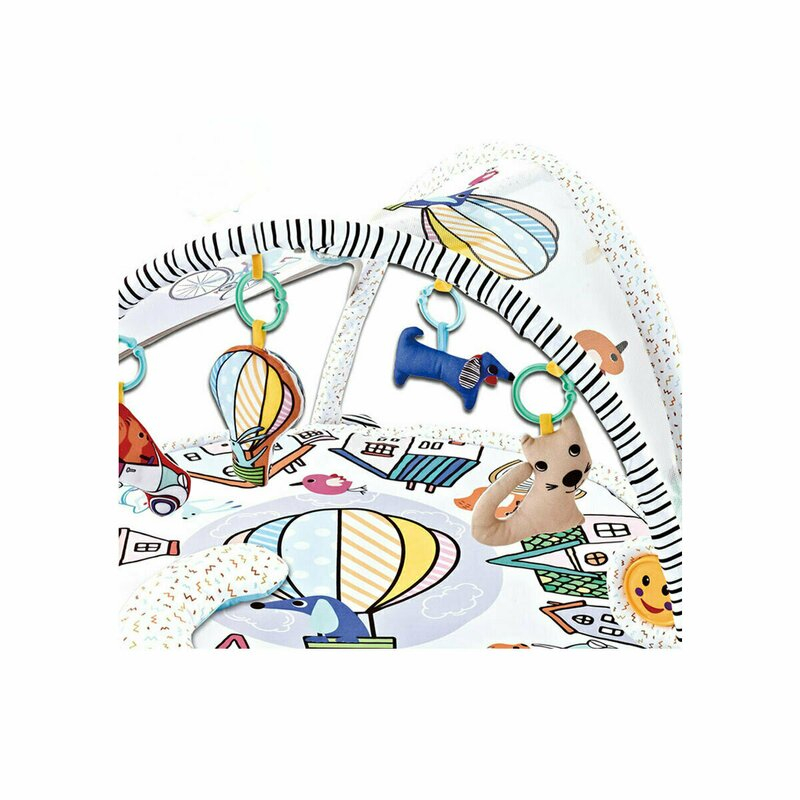 Qmini - Salteluta interactiva Abby , Cu muzica, 20 bile, 6 jucarii , Pentru activitati educationale, din Poliester, 85x85 cm, Multicolor, Resigilat [2]