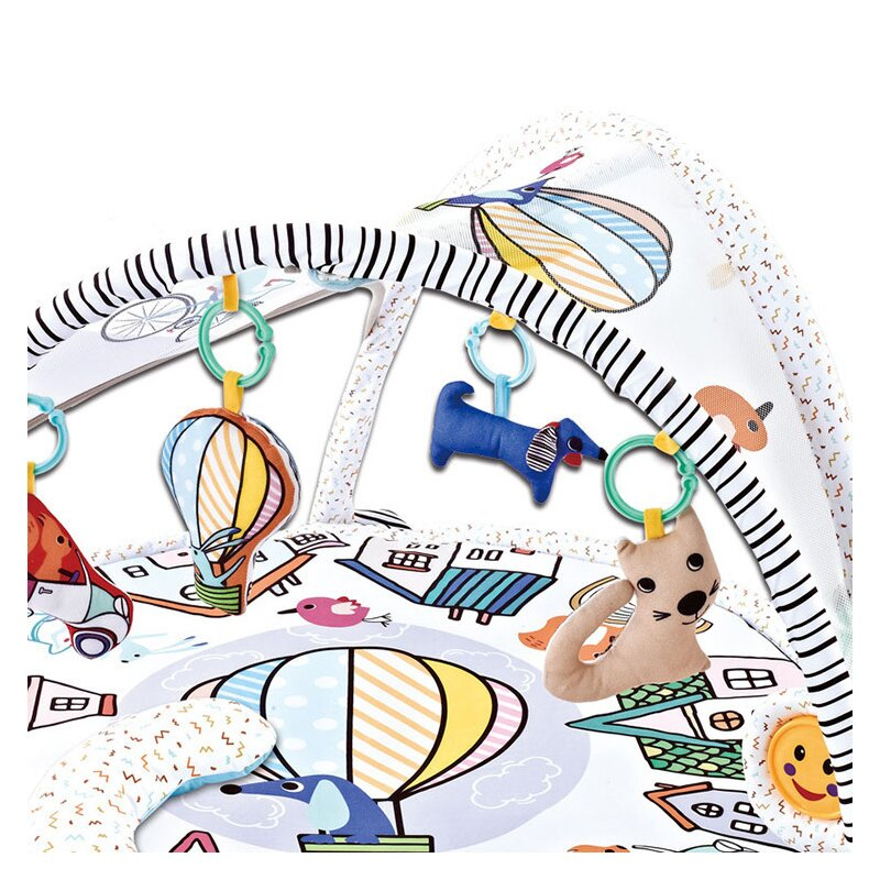 Qmini - Salteluta interactiva Abby , Cu muzica, 20 bile, 6 jucarii , Pentru activitati educationale, din Poliester, 85x85 cm, Multicolor, Resigilat [5]