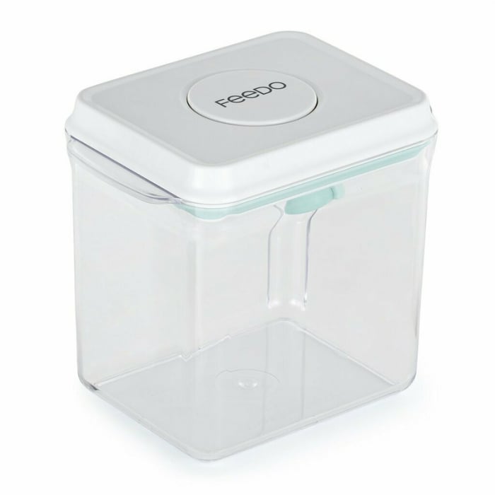 Recipient depozitare lapte praf, Feedo, 1700 ml, Capac etans, Din plastic, Fara BPA, Turcoaz [4]
