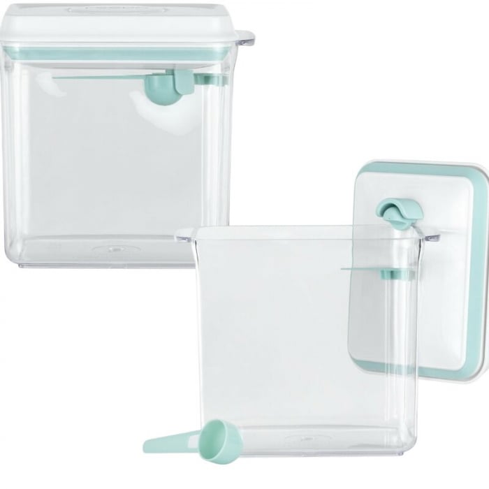 Recipient depozitare lapte praf, Feedo, 1700 ml, Capac etans, Din plastic, Fara BPA, Turcoaz [2]