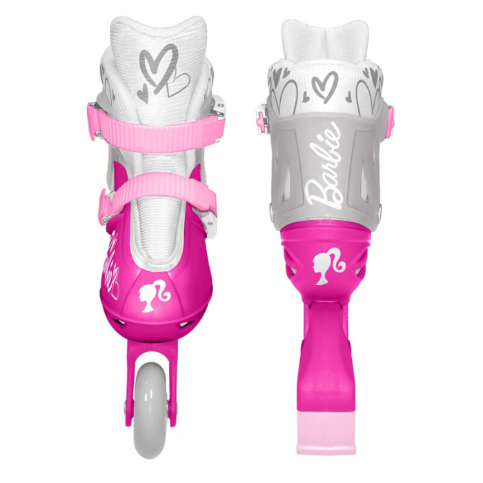 Role, Stamp, Barbie, Cu 4 roti, Ajustabile, Inchidere prin velcro, Cu frana, Marime 30-33, Roz [3]