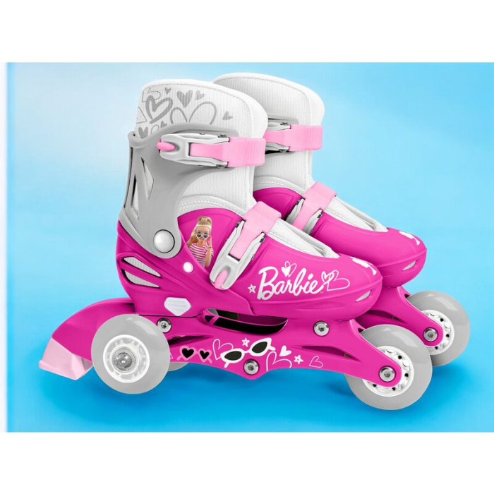 Role, Stamp, De la incepator la avansat, Cu 3 roti, Ajustabile, Inchidere prin velcro, Cu frana, Marime 27-30, Barbie [2]