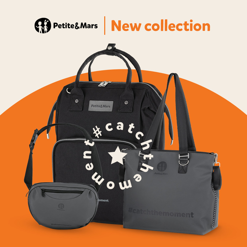 Rucsac pentru mamici, Petite&Mars, Cu 11 compartimente, Cu buzunare termice, Saltea de infasat inclusa, 30 x 42 x 15 cm, Jack, Black [5]