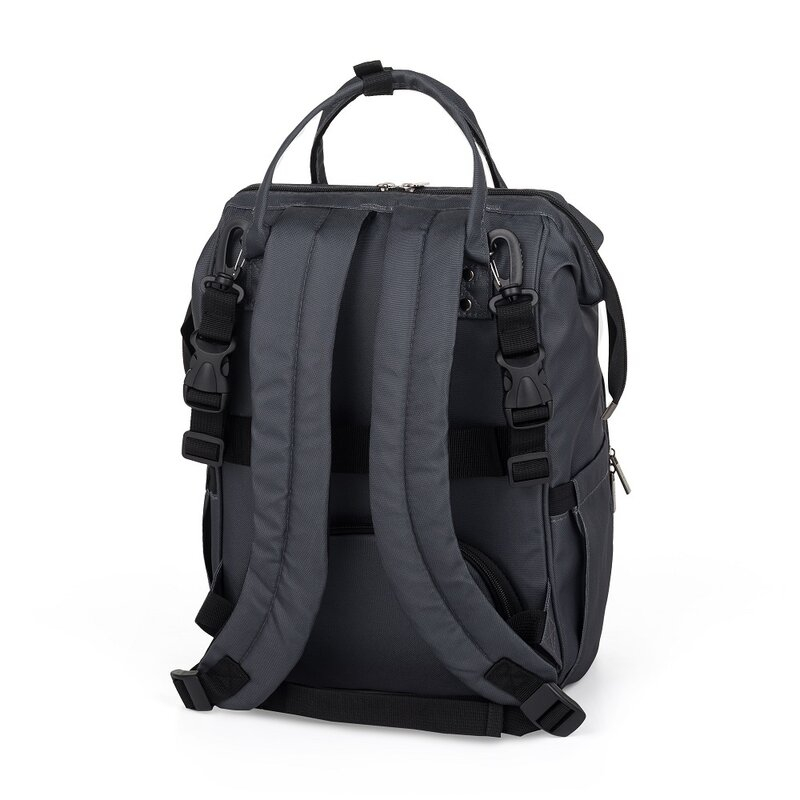 Rucsac pentru mamici, Petite&Mars, Jack, Cu 11 compartimente, Cu buzunare termice, Saltea de infasat inclusa, 30 x 42 x 15 cm, Ultimate Grey [4]