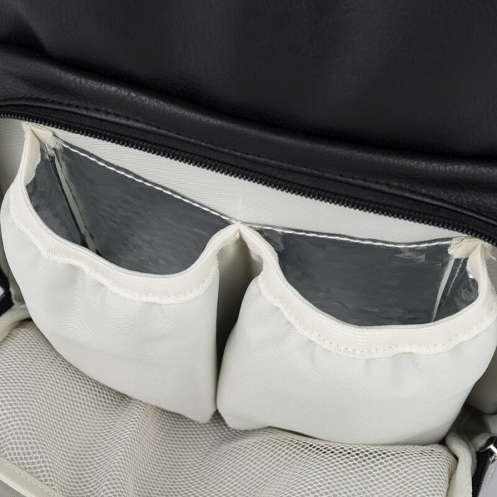 Rucsac pentru mamici, Petite&Mars, Jasper, Cu 12 compartimente, Cu buzunare termice, Saltea de infasat inclusa, 27 x 41 x 14 cm, Absolute Black [9]
