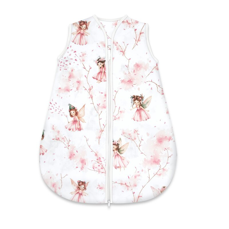 Sac de dormit, MimiNu, Pentru bebelusi, De iarna, Din bumbac certificat Oeko Tex Standard 100, Cu fermoar, 70 cm, 0 - 6 luni, 2.5 Tog, Fairy Pink [1]