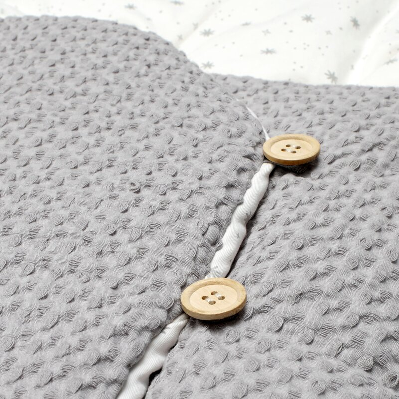 Sac de iarna cu gluga, Jane, Mims Plus, Pentru carucior si scoica auto, 88 x 43 cm, Inchidere cu nasturi si fermoar, Dim Grey [5]