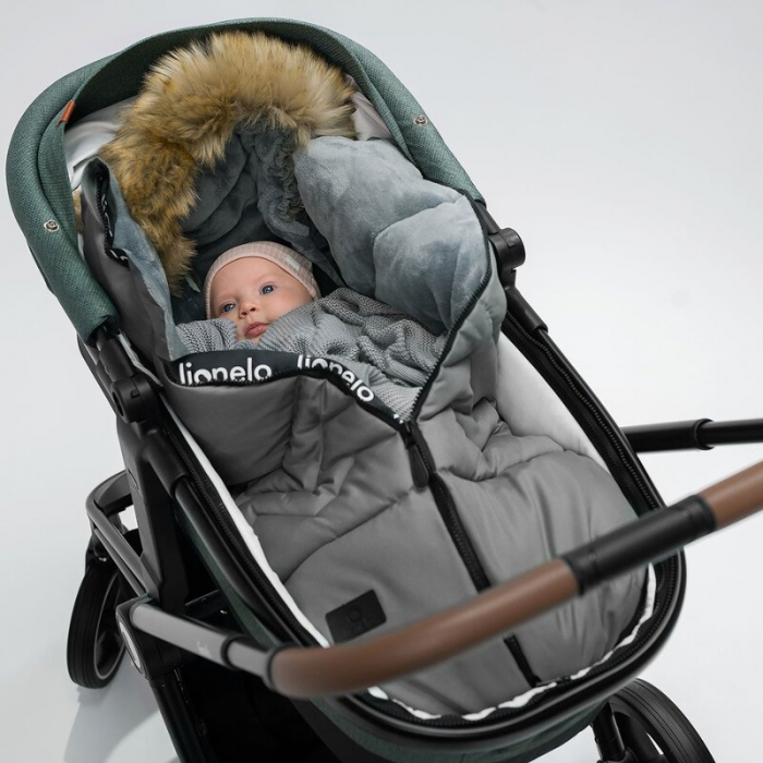Sac de iarna, Lionelo, Frode, Pentru carucior, 90x45 cm, Impermeabil, Universal, Gri [8]