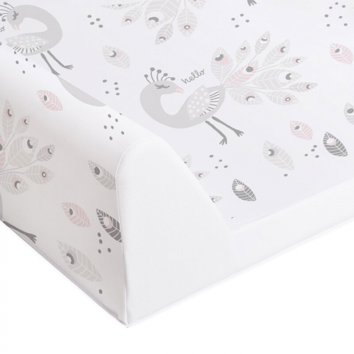 Saltea de infasat, Ceba Baby, Confort, 50x70 cm, Atasabila la patut, Fara BPA, 0 luni+, Lolly Polly Peacock [3]
