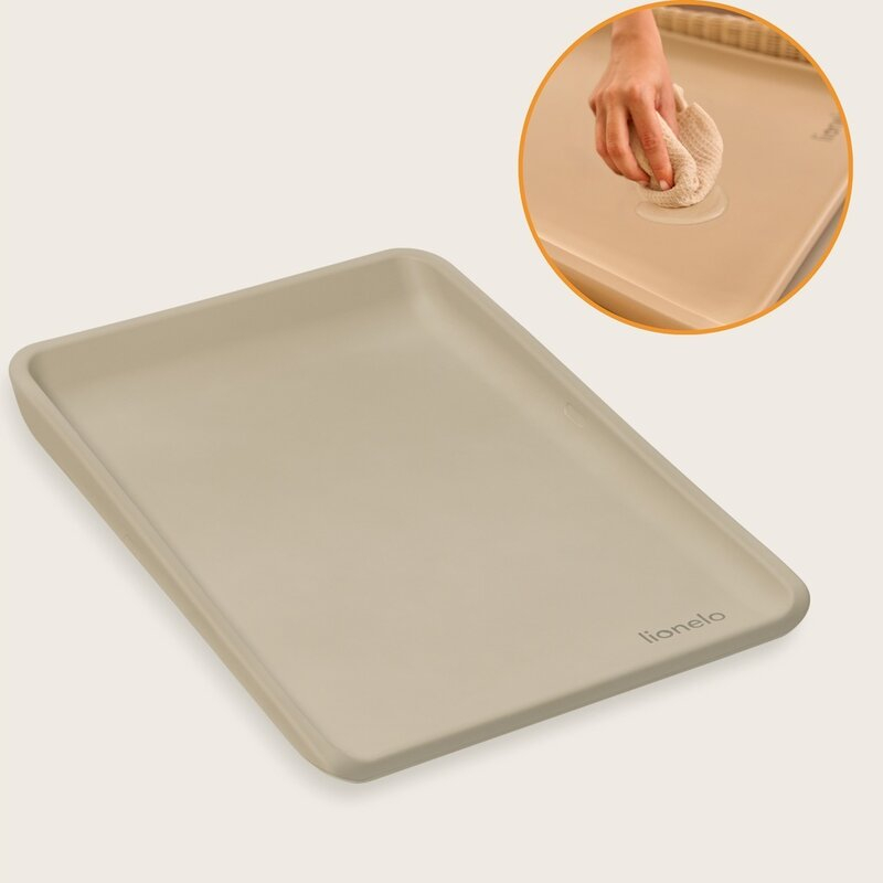 Saltea de infasat, Lionelo, Megs, Moale, Utilizabil si fara husa, Impermeabila, Design ergonomic, 70x49 cm, Fara BPA, Conform cu standardul de securitate EN71-3, 0 luni+, Bej [5]