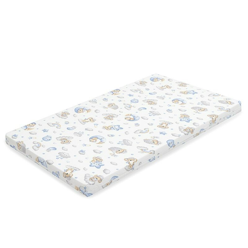 Saltea patut bebe, New Baby, Din spuma, Cu husa detasabila, 120x60x6 cm, 0 luni+, Blue Koala [1]