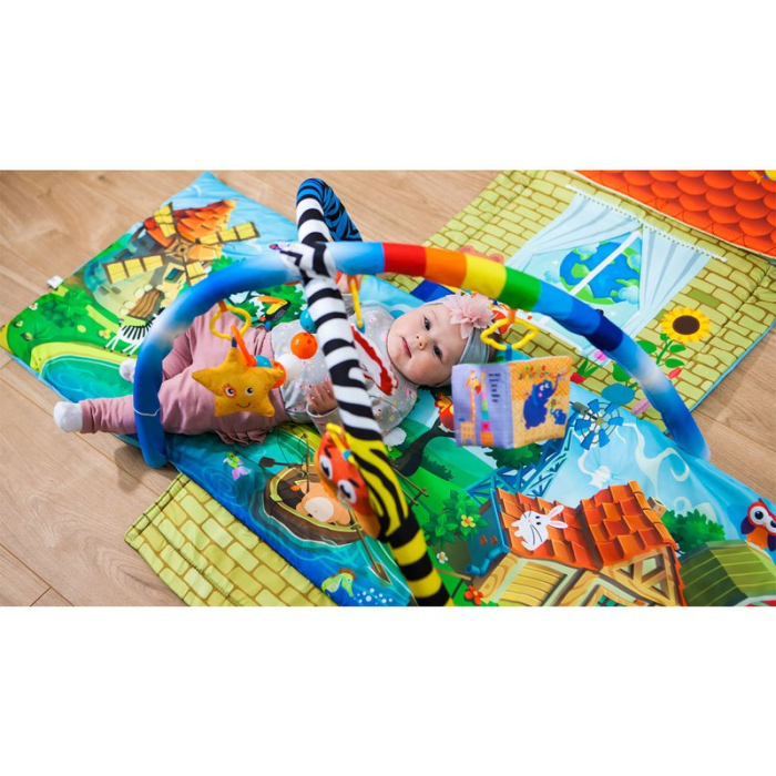 Salteluta interactiva Lionelo, Agnes, Cu jucarii, Conform cu standardul european de securitate EN71, 142x142x45 cm, Multicolor [13]
