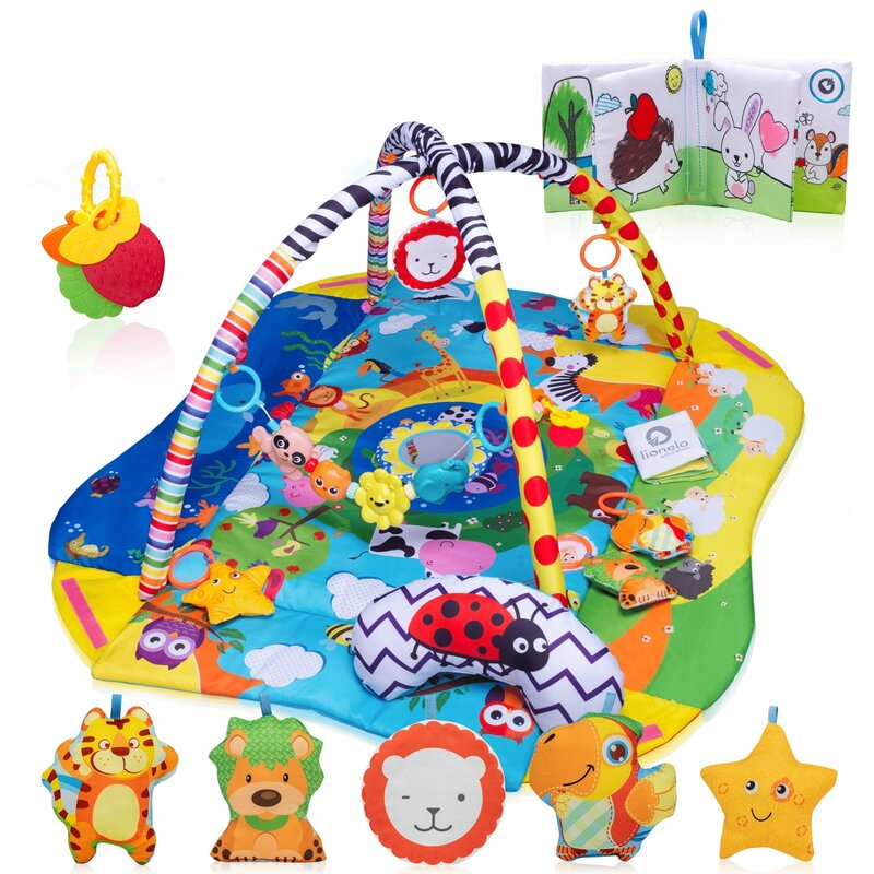 Salteluta interactiva, Lionelo, Anika, Cu jucarii, Oglinda, Perna, Conform cu standardul european de securitate EN71, Multicolor [4]