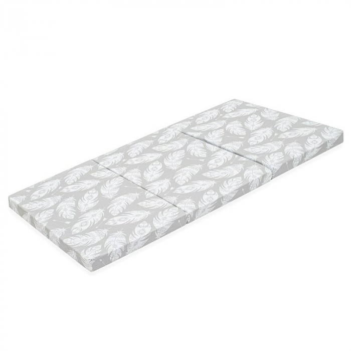 Salteluta pliabila, New Baby, Standard, Pentru patut, Cu geanta de transport inclusa, Cu husa detasabila din bumbac, Din spuma, 120x60x5 cm, 0 luni+, Feather [3]