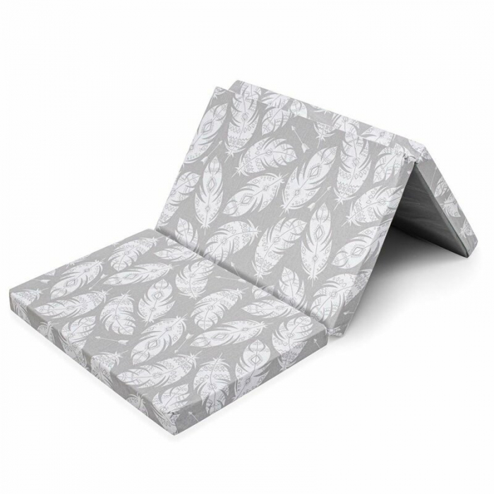 Salteluta pliabila, New Baby, Standard, Pentru patut, Cu geanta de transport inclusa, Cu husa detasabila din bumbac, Din spuma, 120x60x5 cm, 0 luni+, Feather [1]