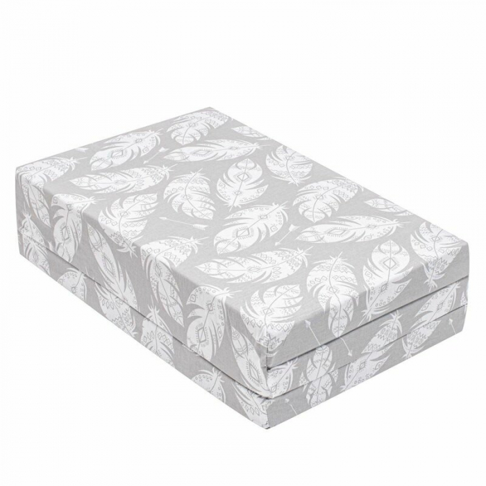 Salteluta pliabila, New Baby, Standard, Pentru patut, Cu geanta de transport inclusa, Cu husa detasabila din bumbac, Din spuma, 120x60x5 cm, 0 luni+, Feather [2]