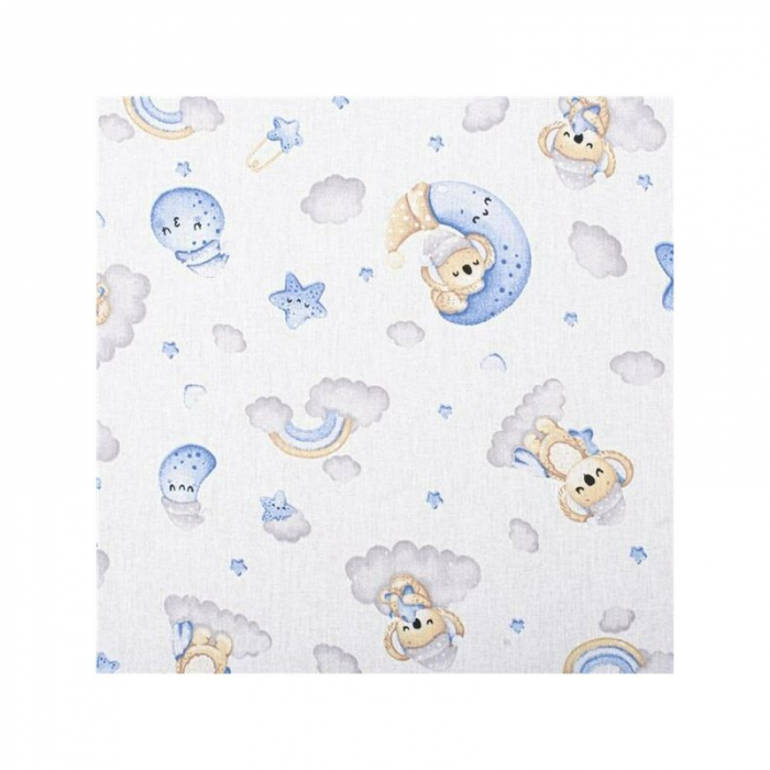 Salteluta pliabila, New Baby, Standard, Pentru patut, Cu geanta de transport inclusa, Cu husa detasabila din bumbac, Din spuma, 120x60x5 cm, 0 luni+, Koala Blue [6]
