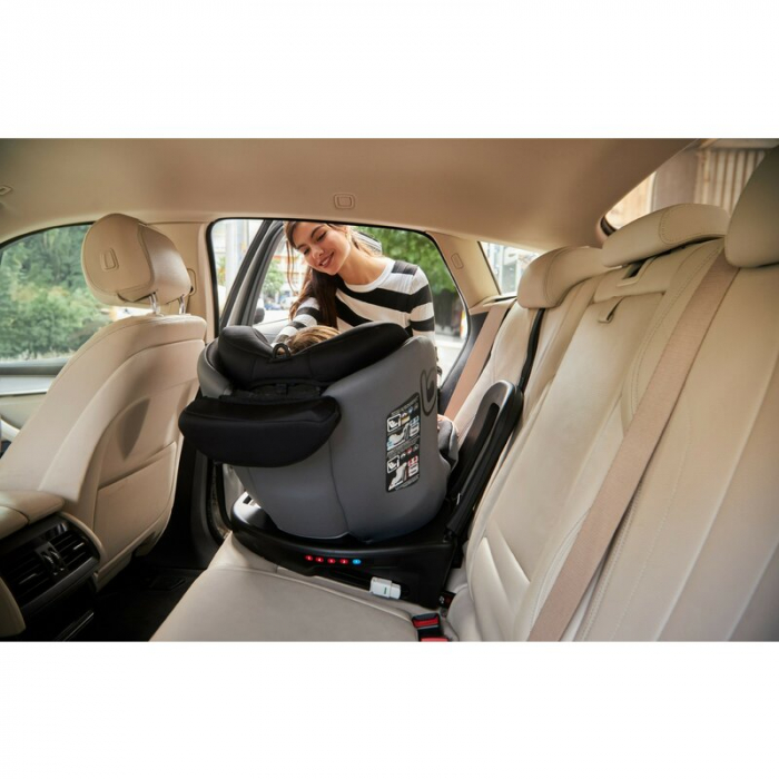 Scaun auto, Be Cool, Easy I-Size, Rotire 360 grade, 40 - 150 cm, 0 - 36 kg, Cu Isofix si Centura Top Tether, Conform cu standardul european de securitate ECE R129, Antracita [7]