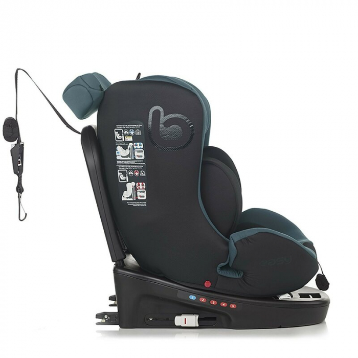 Scaun auto, Be Cool, Easy I-Size, Rotire 360 grade, 40 - 150 cm, 0 - 36 kg, Cu Isofix si Centura Top Tether, Conform cu standardul european de securitate ECE R129, Antracita [9]