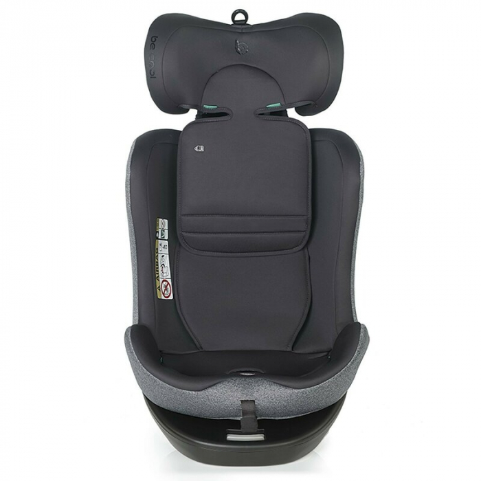 Scaun auto, Be Cool, Easy I-Size, Rotire 360 grade, 40 - 150 cm, 0 - 36 kg, Cu Isofix si Centura Top Tether, Conform cu standardul european de securitate ECE R129, Antracita [4]