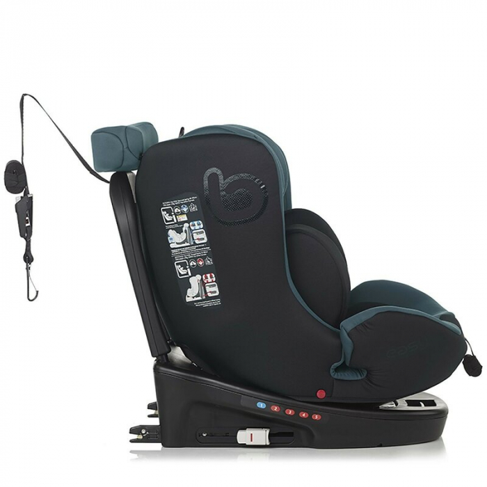 Scaun auto, Be Cool, Easy I-Size, Rotire 360 grade, 40 - 150 cm, 0 - 36 kg, Cu Isofix si Centura Top Tether, Conform cu standardul european de securitate ECE R129, Antracita [10]
