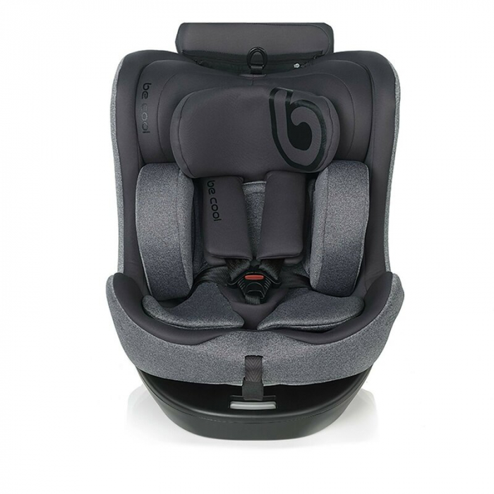 Scaun auto, Be Cool, Easy I-Size, Rotire 360 grade, 40 - 150 cm, 0 - 36 kg, Cu Isofix si Centura Top Tether, Conform cu standardul european de securitate ECE R129, Antracita [2]