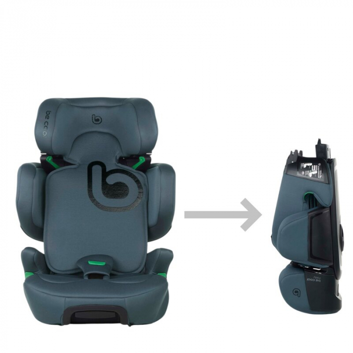 Scaun auto, Be Cool, Foldy, I-Size, Cu sistem isofix, Pliabil, 100-150 cm, 4-12 ani, Conform cu standardul european de securitate ECE R129, Be Petrol [2]