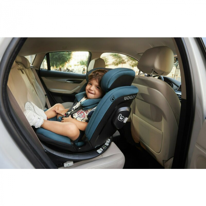 Scaun auto, Be Cool, Wagon I-Size, Rotire 360 grade, 40 - 150 cm, 0 - 36 kg, Cu Isofix si picior stabilizator, Cu protectie laterala de siguranta, Conform cu standardul european de securitate ECE R129 [4]