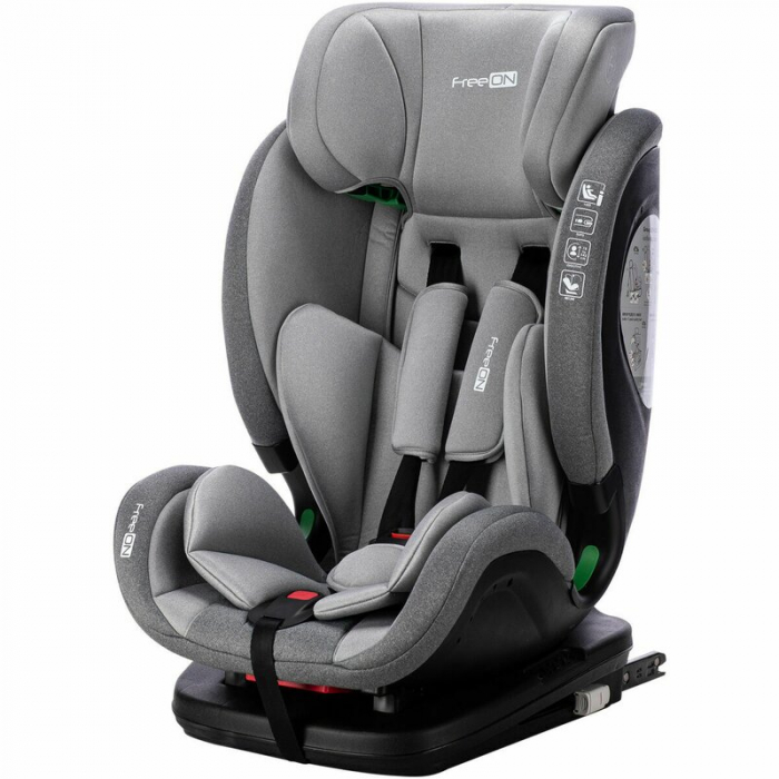 Scaun auto, FreeON, Trex, Pentru copii, I-Size, 76 - 150 cm, Tehnologie Isofix + Top Tether, Spatar si tetiera reglabile, Conform ECE R129, Grey [3]