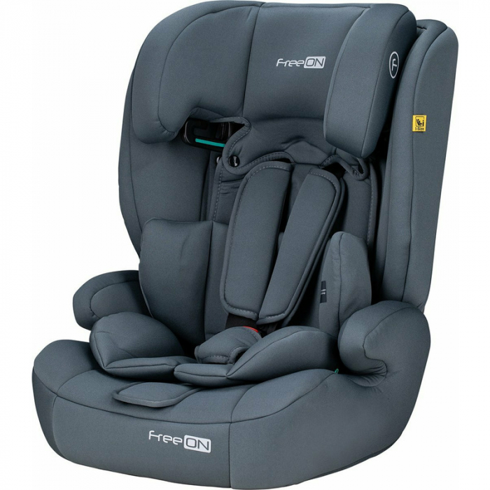Scaun auto, FreeON, Uran, Pentru copii, I-Size, 76 - 150 cm/ 1 - 12 ani, Cu tetiera reglabila in 14 pozitii, Conform cu standardul european de securitate ECE R129, Dark Grey [11]