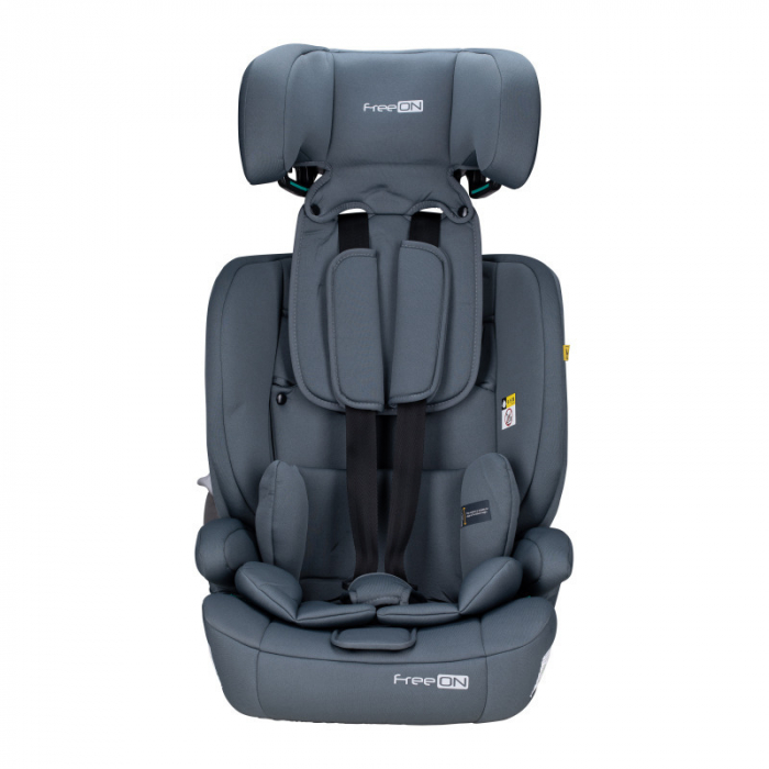 Scaun auto, FreeON, Uran, Pentru copii, I-Size, 76 - 150 cm/ 1 - 12 ani, Cu tetiera reglabila in 14 pozitii, Conform cu standardul european de securitate ECE R129, Dark Grey [19]