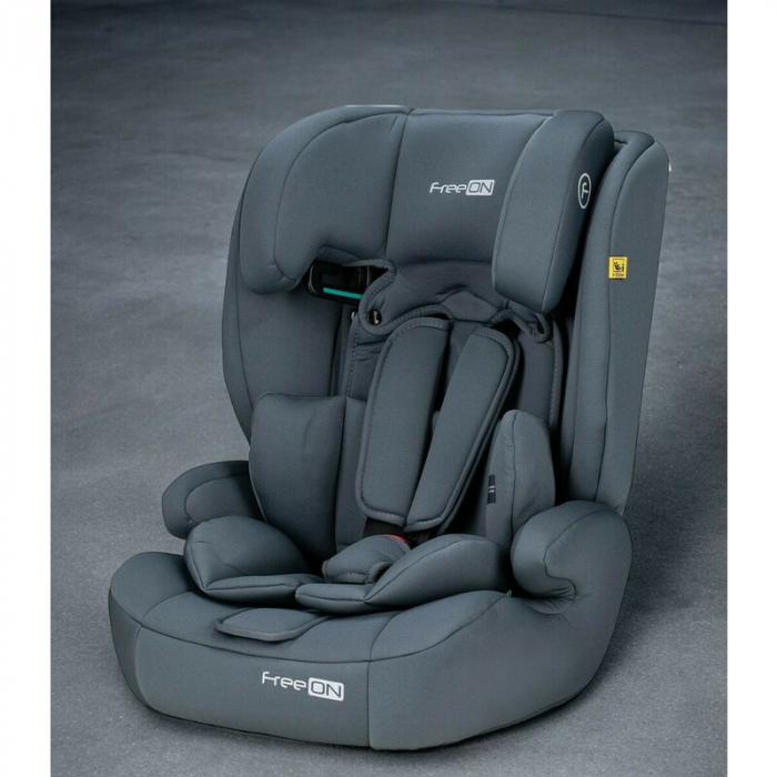 Scaun auto, FreeON, Uran, Pentru copii, I-Size, 76 - 150 cm/ 1 - 12 ani, Cu tetiera reglabila in 14 pozitii, Conform cu standardul european de securitate ECE R129, Dark Grey [3]