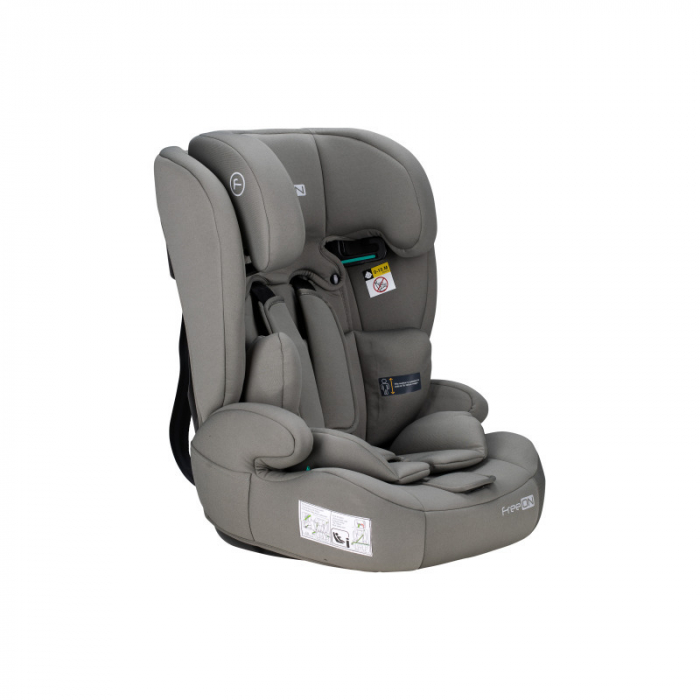 Scaun auto, FreeON, Uran, Pentru copii, I-Size, 76 - 150 cm/ 1 - 12 ani, Cu tetiera reglabila in 14 pozitii, Conform cu standardul european de securitate ECE R129, Khaki Grey [19]