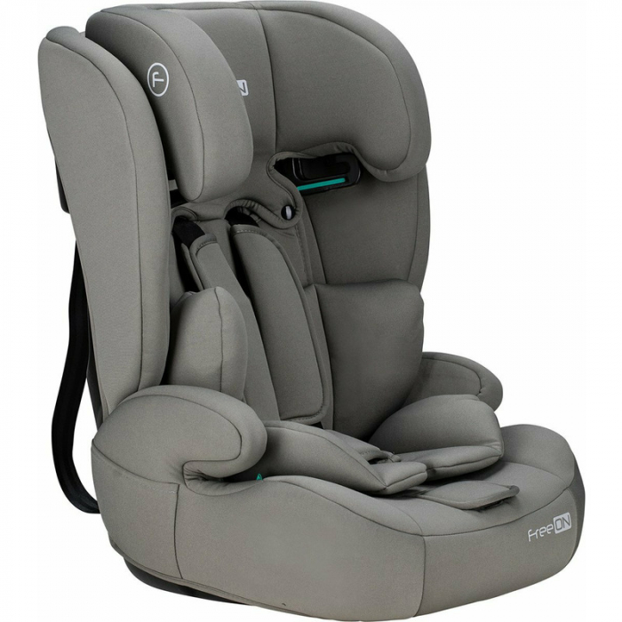 Scaun auto, FreeON, Uran, Pentru copii, I-Size, 76 - 150 cm/ 1 - 12 ani, Cu tetiera reglabila in 14 pozitii, Conform cu standardul european de securitate ECE R129, Khaki Grey [15]