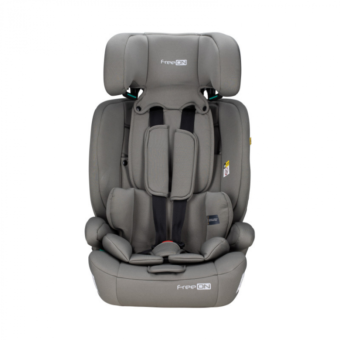Scaun auto, FreeON, Uran, Pentru copii, I-Size, 76 - 150 cm/ 1 - 12 ani, Cu tetiera reglabila in 14 pozitii, Conform cu standardul european de securitate ECE R129, Khaki Grey [21]